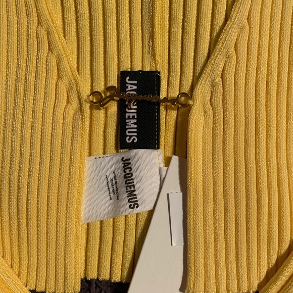 JACQUEMUS Yellow Le Raphia 'La Maille Pralu’ Cardigan - Picture 8 of 13